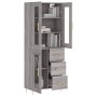 Aparador alto madera contrachapada gris sonoma 69,5x34x180 cm de vidaXL, Aparadores - Ref: Foro24-3198591, Precio: 179,67 €, ...