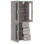 Aparador alto madera contrachapada gris sonoma 69,5x34x180 cm de vidaXL, Aparadores - Ref: Foro24-3198591, Precio: 179,67 €, ...