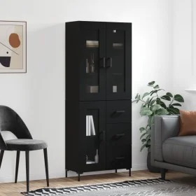 Aparador alto madera contrachapada negro 69,5x34x180 cm de vidaXL, Aparadores - Ref: Foro24-3198594, Precio: 187,11 €, Descue...