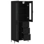 Aparador alto madera contrachapada negro 69,5x34x180 cm de vidaXL, Aparadores - Ref: Foro24-3198594, Precio: 189,74 €, Descue...