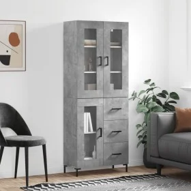Aparador alto madera contrachapada gris hormigón 69,5x34x180 cm by vidaXL, Sideboards - Ref: Foro24-3198597, Price: 178,73 €,...