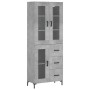 Aparador alto madera contrachapada gris hormigón 69,5x34x180 cm de vidaXL, Aparadores - Ref: Foro24-3198597, Precio: 180,94 €...