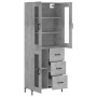 Aparador alto madera contrachapada gris hormigón 69,5x34x180 cm de vidaXL, Aparadores - Ref: Foro24-3198597, Precio: 180,94 €...