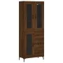 Aparador alto madera contrachapada marrón roble 69,5x34x180 cm de vidaXL, Aparadores - Ref: Foro24-3198600, Precio: 180,48 €,...