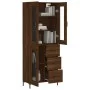 Aparador alto madera contrachapada marrón roble 69,5x34x180 cm de vidaXL, Aparadores - Ref: Foro24-3198600, Precio: 180,48 €,...