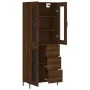 Aparador alto madera contrachapada marrón roble 69,5x34x180 cm de vidaXL, Aparadores - Ref: Foro24-3198600, Precio: 180,48 €,...