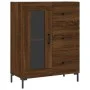 Aparador alto madera contrachapada marrón roble 69,5x34x180 cm de vidaXL, Aparadores - Ref: Foro24-3198600, Precio: 180,48 €,...