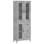 Aparador alto madera contrachapada gris hormigón 69,5x34x180 cm de vidaXL, Aparadores - Ref: Foro24-3198613, Precio: 170,04 €...