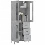 Aparador alto madera contrachapada gris hormigón 69,5x34x180 cm de vidaXL, Aparadores - Ref: Foro24-3198613, Precio: 170,04 €...