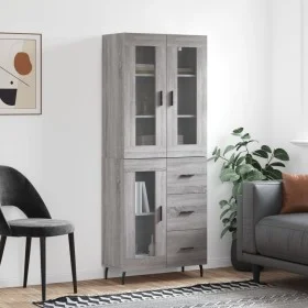 High sideboard sonoma gray plywood 69.5x34x180 cm by vidaXL, Sideboards - Ref: Foro24-3198615, Price: 173,15 €, Discount: %