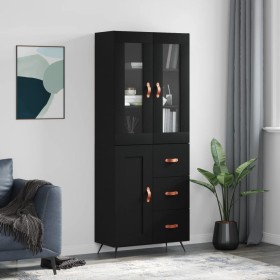Aparador alto madera contrachapada negro 69,5x34x180 cm de vidaXL, Aparadores - Ref: Foro24-3198634, Precio: 185,46 €, Descue...