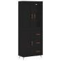 Aparador alto madera contrachapada negro 69,5x34x180 cm de vidaXL, Aparadores - Ref: Foro24-3198634, Precio: 185,46 €, Descue...