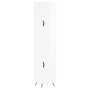 Aparador alto madera contrachapada blanco brillo 34,5x34x180 cm de vidaXL, Aparadores - Ref: Foro24-3198763, Precio: 106,12 €...
