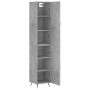 Aparador de madera contrachapada gris hormigón 34,5x34x180 cm de vidaXL, Aparadores - Ref: Foro24-3198765, Precio: 97,91 €, D...