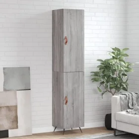 Aparador alto madera contrachapada gris Sonoma 34,5x34x180 cm de vidaXL, Aparadores - Ref: Foro24-3198767, Precio: 103,98 €, ...