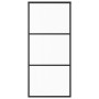 Puerta corredera ESG vidrio y aluminio negra 90x205 cm de vidaXL, Puertas - Ref: Foro24-151009, Precio: 191,24 €, Descuento: %