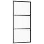 Puerta corredera ESG vidrio y aluminio negra 90x205 cm de vidaXL, Puertas - Ref: Foro24-151009, Precio: 191,24 €, Descuento: %