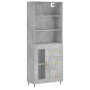 Aparador alto madera contrachapada gris hormigón 69,5x34x180 cm de vidaXL, Aparadores - Ref: Foro24-3189489, Precio: 153,51 €...
