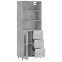 Aparador alto madera contrachapada gris hormigón 69,5x34x180 cm de vidaXL, Aparadores - Ref: Foro24-3189489, Precio: 153,51 €...