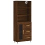 Aparador alto madera contrachapada marrón roble 69,5x34x180 cm de vidaXL, Aparadores - Ref: Foro24-3189492, Precio: 161,72 €,...