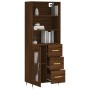 Aparador alto madera contrachapada marrón roble 69,5x34x180 cm de vidaXL, Aparadores - Ref: Foro24-3189492, Precio: 161,72 €,...
