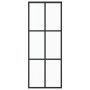Puerta corredera ESG vidrio y aluminio negra 76x205 cm de vidaXL, Puertas - Ref: Foro24-151011, Precio: 170,42 €, Descuento: %