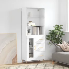 Aparador alto madera contrachapada blanco 69,5x34x180 cm de vidaXL, Aparadores - Ref: Foro24-3189493, Precio: 148,19 €, Descu...