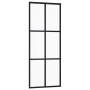 Puerta corredera ESG vidrio y aluminio negra 76x205 cm de vidaXL, Puertas - Ref: Foro24-151011, Precio: 170,42 €, Descuento: %