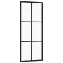 Puerta corredera ESG vidrio y aluminio negra 76x205 cm de vidaXL, Puertas - Ref: Foro24-151011, Precio: 175,15 €, Descuento: %