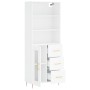 Aparador alto madera contrachapada blanco 69,5x34x180 cm de vidaXL, Aparadores - Ref: Foro24-3189493, Precio: 149,42 €, Descu...