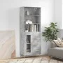 Hohes Sideboard aus betongrauem Sperrholz, 69,5 x 34 x 180 cm von vidaXL, Sideboards - Ref: Foro24-3189497, Preis: 142,57 €, ...
