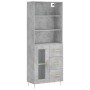 Aparador alto madera contrachapada gris hormigón 69,5x34x180 cm de vidaXL, Aparadores - Ref: Foro24-3189497, Precio: 150,92 €...