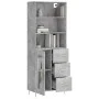 Hohes Sideboard aus betongrauem Sperrholz, 69,5 x 34 x 180 cm von vidaXL, Sideboards - Ref: Foro24-3189497, Preis: 142,57 €, ...