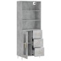 Aparador alto madera contrachapada gris hormigón 69,5x34x180 cm de vidaXL, Aparadores - Ref: Foro24-3189497, Precio: 150,92 €...