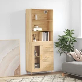 Aparador alto madera contrachapada color roble 69,5x34x180 cm by vidaXL, Sideboards - Ref: Foro24-3189496, Price: 154,44 €, D...