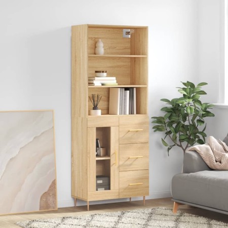 Aparador alto madera contrachapada color roble 69,5x34x180 cm de vidaXL, Aparadores - Ref: Foro24-3189496, Precio: 165,65 €, ...