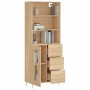 Aparador alto madera contrachapada color roble 69,5x34x180 cm de vidaXL, Aparadores - Ref: Foro24-3189496, Precio: 165,65 €, ...