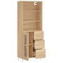 Aparador alto madera contrachapada color roble 69,5x34x180 cm de vidaXL, Aparadores - Ref: Foro24-3189496, Precio: 165,65 €, ...