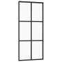 Puerta corredera ESG vidrio y aluminio negra 90x205 cm de vidaXL, Puertas - Ref: Foro24-151012, Precio: 169,78 €, Descuento: %