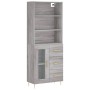 Aparador alto madera contrachapada gris sonoma 69,5x34x180 cm de vidaXL, Aparadores - Ref: Foro24-3189499, Precio: 158,78 €, ...