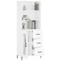 Aparador alto madera contrachapada blanco 69,5x34x180 cm de vidaXL, Aparadores - Ref: Foro24-3189509, Precio: 165,38 €, Descu...