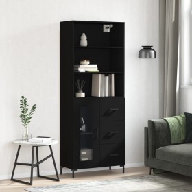 Aparador alto madera contrachapada negro 69,5x34x180 cm de vidaXL, Aparadores - Ref: Foro24-3189510, Precio: 176,01 €, Descue...