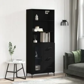 Tall black plywood sideboard 69.5x34x180 cm by vidaXL, Sideboards - Ref: Foro24-3189510, Price: 163,40 €, Discount: %