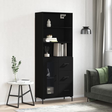 Aparador alto madera contrachapada negro 69,5x34x180 cm de vidaXL, Aparadores - Ref: Foro24-3189510, Precio: 176,01 €, Descue...