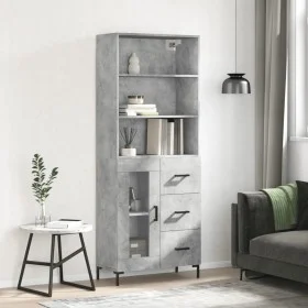 Aparador alto madera contrachapada gris hormigón 69,5x34x180 cm von vidaXL, Sideboards - Ref: Foro24-3189513, Preis: 146,68 €...