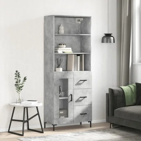 Aparador alto madera contrachapada gris hormigón 69,5x34x180 cm von vidaXL, Sideboards - Ref: Foro24-3189513, Preis: 146,68 €...