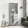 Aparador alto madera contrachapada gris hormigón 69,5x34x180 cm von vidaXL, Sideboards - Ref: Foro24-3189513, Preis: 146,68 €...