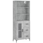 Aparador alto madera contrachapada gris hormigón 69,5x34x180 cm de vidaXL, Aparadores - Ref: Foro24-3189513, Precio: 156,36 €...