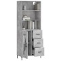 Aparador alto madera contrachapada gris hormigón 69,5x34x180 cm de vidaXL, Aparadores - Ref: Foro24-3189513, Precio: 156,36 €...