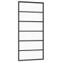 Puerta corredera ESG vidrio y aluminio negra 90x205 cm de vidaXL, Puertas - Ref: Foro24-151015, Precio: 169,52 €, Descuento: %